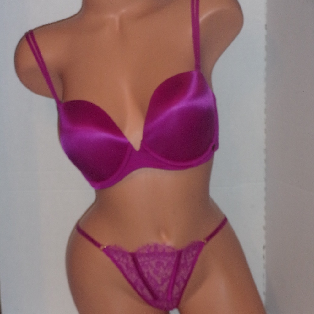 Victoria's Secret multi-way bra & bikini set, magenta!
